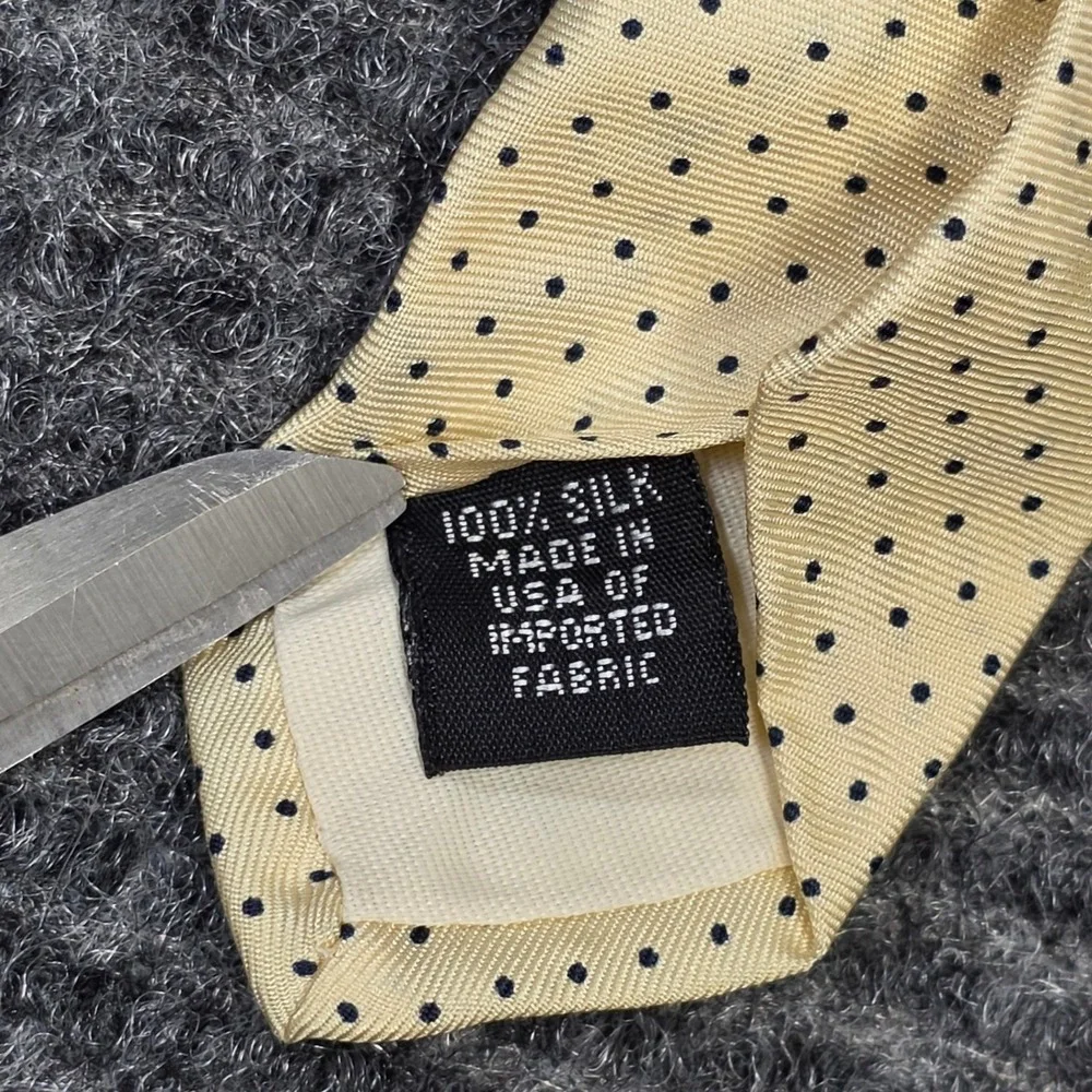 Claybrooke Silk‎ Necktie Men's Tan Black Micro Dot Pattern Classic Made in USA